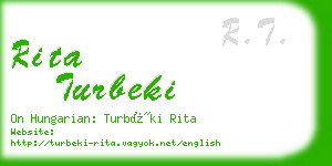 rita turbeki business card